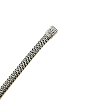 John Hardy .925 Gold Plated 7.5" 6.5mm Diamond Wheat Link Bracelet 