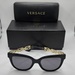 Versace VE4394 Black Polarized Sunglasses w/ Gold Greca Temples