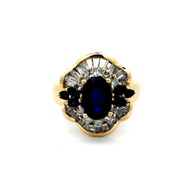 18kt Yellow Gold 1.00ct tw Diamond & Sapphire Ring