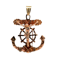 14kt Two Tone Gold Anchor Pendant 