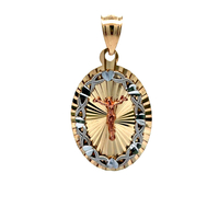 14kt Tri-Color Crucifix Pendant