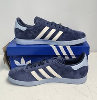 Adidas Gazelle Suede Sneakers Tech Indigo Blue White Mens US 9.5