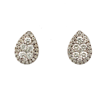 18kt White Gold .89ct tw Diamond Cluster Earrings