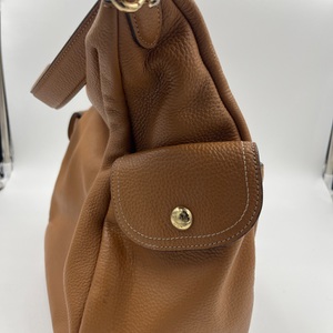  Coach Woman's Shoulder Hand Bag Tote Tan Pennie Pebbled Leather 