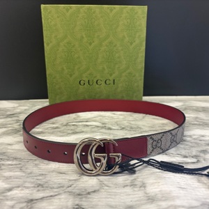 Gucci GG Marmont Red And Brown Belt Juniors Waist 26