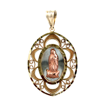 14kt Tri-Color Virgin De Guadalupe Pendant  