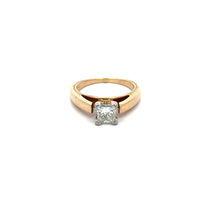  14kt YG .71ct Princess Diamond Solitaire Ring
