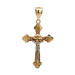 14kt Two Tone Crucifix Cross Pendant
