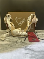 Christian Louboutin Barbarissima 100 PVC/SP Peep Toe Heel Size 41.5