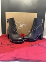 Christain Louboutin Birgitta Lug 70 Calf Army/Biker Boots Zip Size 39.5