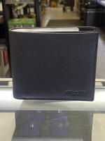Coach Smooth Calf Leather Wallet - Black  