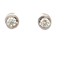 14kt White Gold 1.03ct tw Diamond Stud Earrings With Certificate