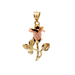 14kt Two Tone Rose Pendant