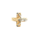 14kt Two Tone Crucifix Cross Ring
