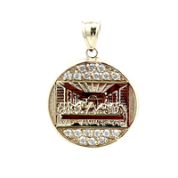 10kt Yellow Gold CZ Last Supper Pendant