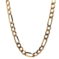 10kt Yellow Gold 22" 6.50mm Figaro Diamond Cut Link Chain 