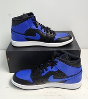 Air Jordan 1 Mid Black Hyper Royal White Men’s Size 11