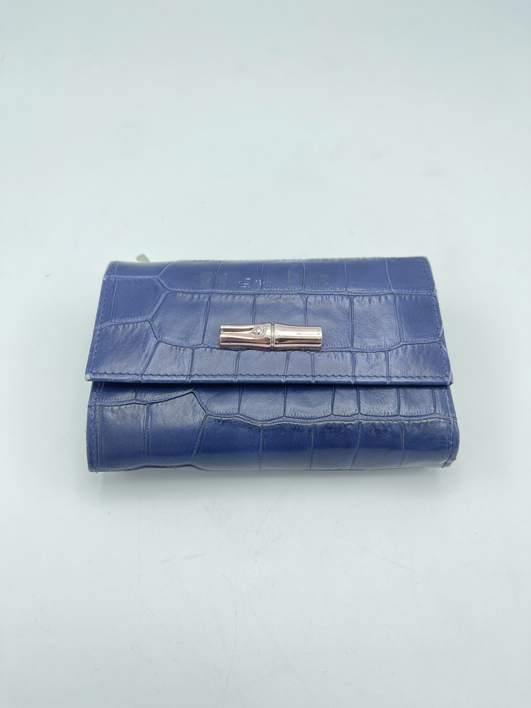 Longchamp Roseau Compact Wallet Blue Crocodile | Sterling & Knight ...