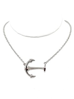 Sterling Anchor Pendant Necklace 