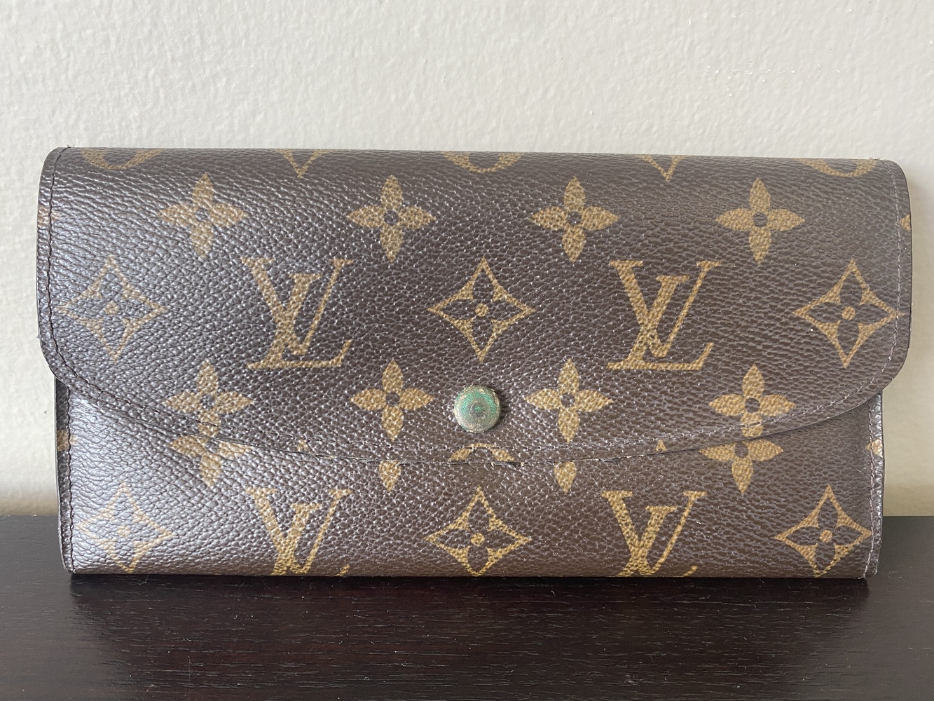 Louis Vuitton Emilie monogram, green wallet (CA5102) | Sterling