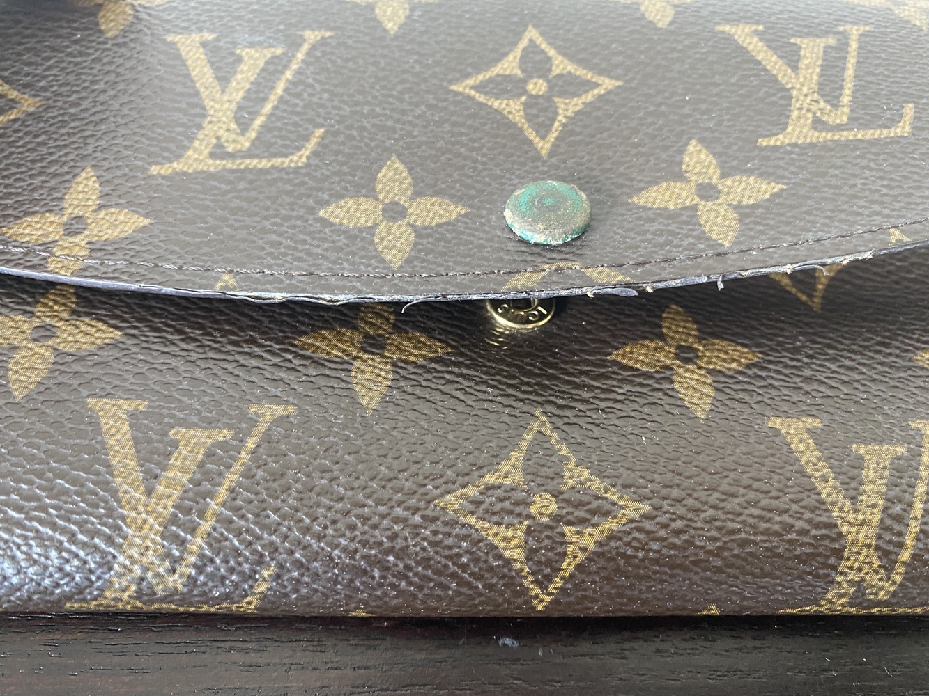 Louis Vuitton Emilie monogram, green wallet (CA5102)