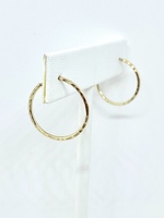 14K Diamond-Cut Hoop Earrings